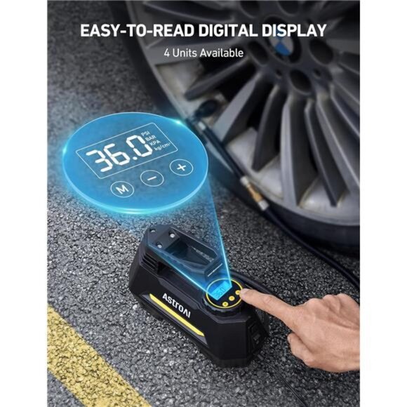 Tire Inflator Portable Air Compressor Air Pump for Car Tires-Powered Auto Pump - Picture 5 of 7